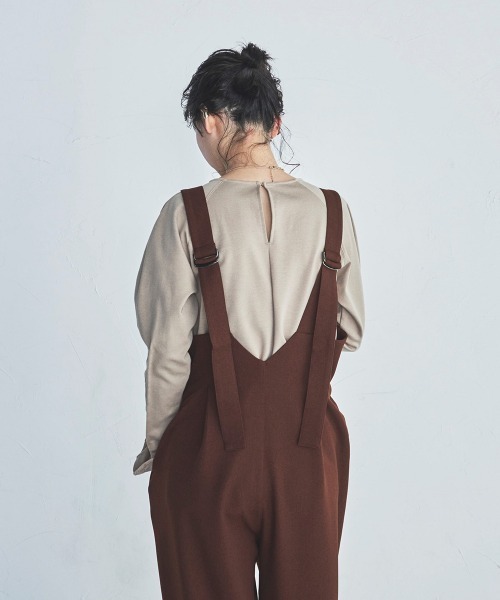 lautreamont BLEUBLANC（ロートレアモンブルーブラン）の「<lautreamont BLEUBLANC>ワイドルーズサロペット（サロペット/オーバーオール・レディース・ブラウン/ネイビー・9号）」の15枚目の写真