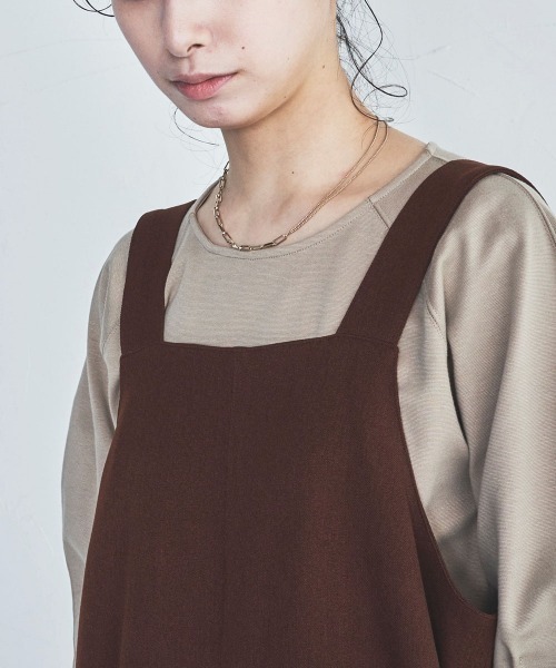 lautreamont BLEUBLANC（ロートレアモンブルーブラン）の「<lautreamont BLEUBLANC>ワイドルーズサロペット（サロペット/オーバーオール・レディース・ブラウン/ネイビー・9号）」の17枚目の写真