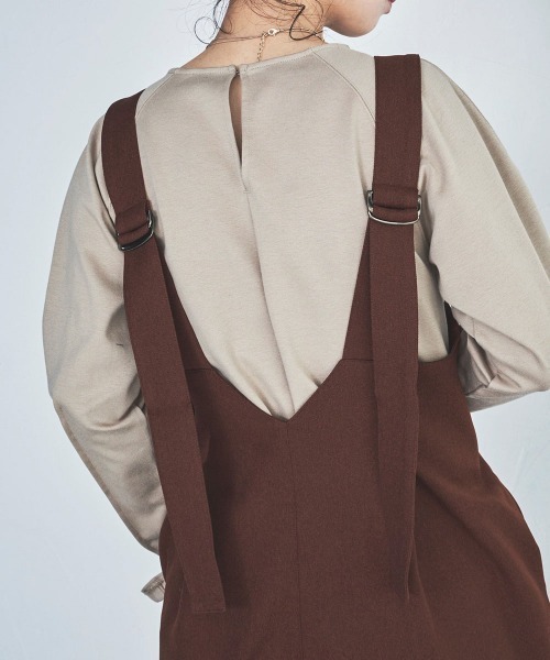 lautreamont BLEUBLANC（ロートレアモンブルーブラン）の「<lautreamont BLEUBLANC>ワイドルーズサロペット（サロペット/オーバーオール・レディース・ブラウン/ネイビー・9号）」の19枚目の写真