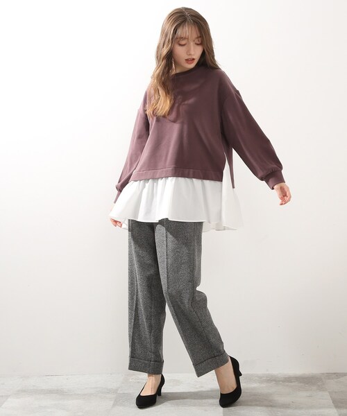 DRESKIP（ドレスキップ）の「◆ツイードヘリンボーンパンツ（その他パンツ・レディース・ライトベージュ/ブラック/ダークブラウン・02/03/04）」の7枚目の写真