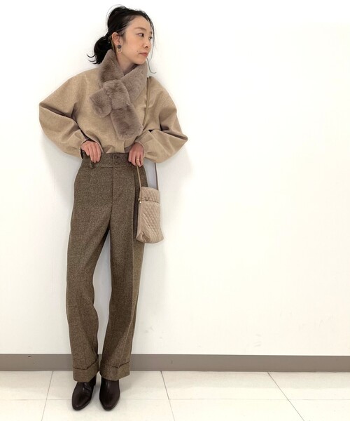 DRESKIP（ドレスキップ）の「◆ツイードヘリンボーンパンツ（その他パンツ・レディース・ライトベージュ/ブラック/ダークブラウン・02/03/04）」の10枚目の写真