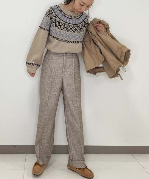 DRESKIP（ドレスキップ）の「◆ツイードヘリンボーンパンツ（その他パンツ・レディース・ライトベージュ/ブラック/ダークブラウン・02/03/04）」の17枚目の写真