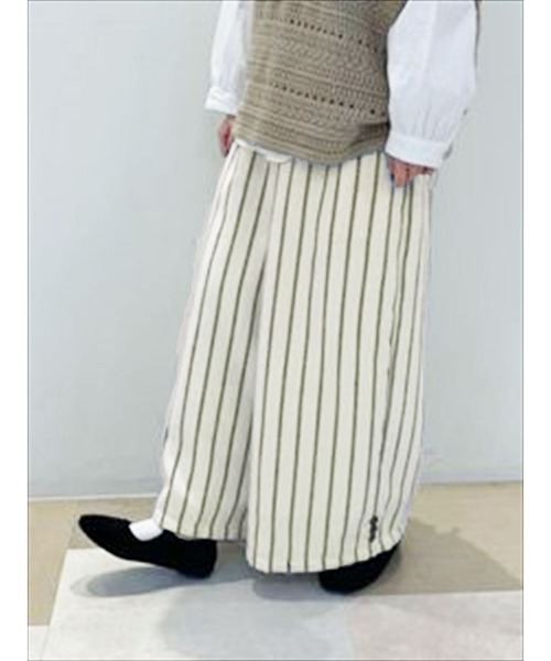 Samansa Mos2(サマンサ モスモス)の「ウールライクカルゼ柄アソートワイドパンツ(その他パンツ・レディース・チャコール/ベージュ/グレー/キナリ・フリ-)」の2枚目の写真