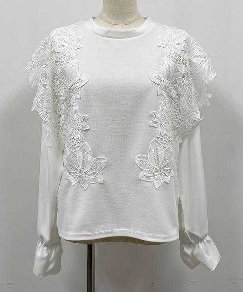 PICCIN（ピッチン）の「フラワーレースカットプルオーバー（Tシャツ/カットソー・レディース・ブラック/オフホワイト・M/L）」の20枚目の写真