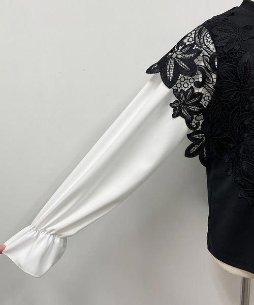 PICCIN（ピッチン）の「フラワーレースカットプルオーバー（Tシャツ/カットソー・レディース・ブラック/オフホワイト・M/L）」の17枚目の写真