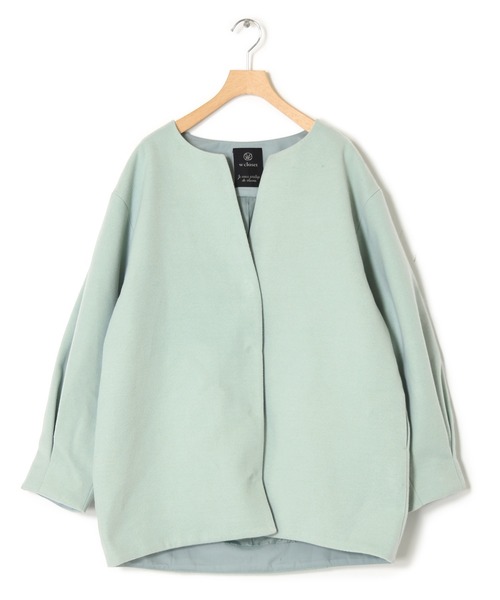 w closet（ダブルクローゼット）の「エコウールノーカラーショートコート（ノーカラーコート・レディース・ミント・FREE）」の12枚目の写真