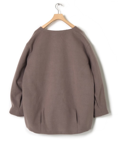 w closet（ダブルクローゼット）の「エコウールノーカラーショートコート（ノーカラーコート・レディース・ミント・FREE）」の10枚目の写真