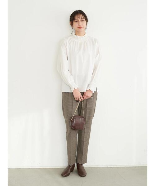 earth music&ecology（アースミュージックアンドエコロジー）の「ハイネックレースシャーリングブラウス＊（Tシャツ/カットソー・レディース・ブラック/オフホワイト・FREE）」の19枚目の写真