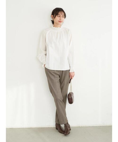 earth music&ecology（アースミュージックアンドエコロジー）の「ハイネックレースシャーリングブラウス＊（Tシャツ/カットソー・レディース・ブラック/オフホワイト・FREE）」の20枚目の写真