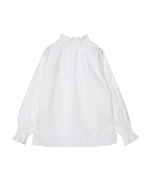 earth music&ecology（アースミュージックアンドエコロジー）の「ハイネックレースシャーリングブラウス＊（Tシャツ/カットソー・レディース・ブラック/オフホワイト・FREE）」の6枚目の写真