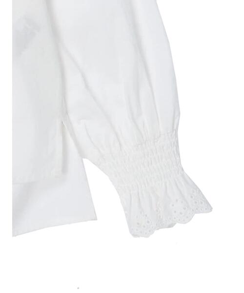 earth music&ecology（アースミュージックアンドエコロジー）の「ハイネックレースシャーリングブラウス＊（Tシャツ/カットソー・レディース・ブラック/オフホワイト・FREE）」の8枚目の写真