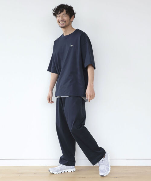 B:MING by BEAMS（ビーミングバイビームス）の「LACOSTE for B:MING by BEAMS / 別注 カノコ ドロップショルダーTシャツ（Tシャツ/カットソー・メンズ・ネイビー/ブルー系その他/ホワイト・1/2/4/3）」の7枚目の写真