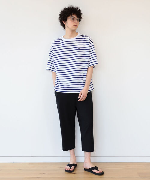 B:MING by BEAMS（ビーミングバイビームス）の「LACOSTE for B:MING by BEAMS / 別注 カノコ ドロップショルダーTシャツ（Tシャツ/カットソー・メンズ・ネイビー/ブルー系その他/ホワイト・1/2/4/3）」の9枚目の写真