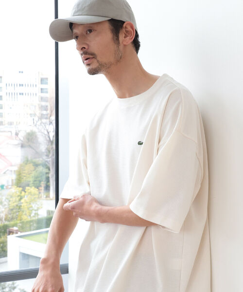 B:MING by BEAMS（ビーミングバイビームス）の「LACOSTE for B:MING by BEAMS / 別注 カノコ ドロップショルダーTシャツ（Tシャツ/カットソー・メンズ・ネイビー/ブルー系その他/ホワイト・1/2/4/3）」の18枚目の写真