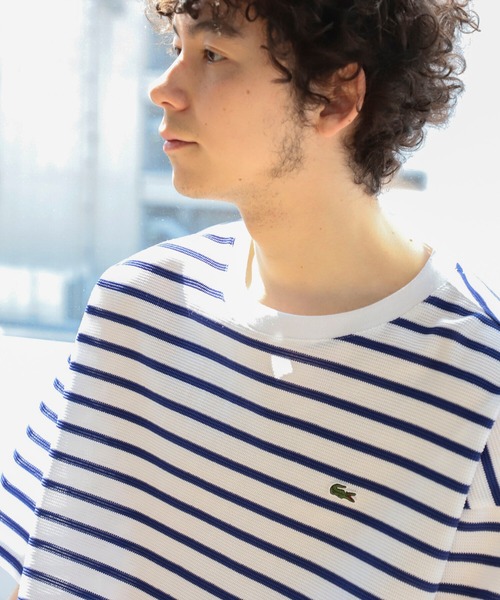 B:MING by BEAMS（ビーミングバイビームス）の「LACOSTE for B:MING by BEAMS / 別注 カノコ ドロップショルダーTシャツ（Tシャツ/カットソー・メンズ・ネイビー/ブルー系その他/ホワイト・1/2/4/3）」の3枚目の写真