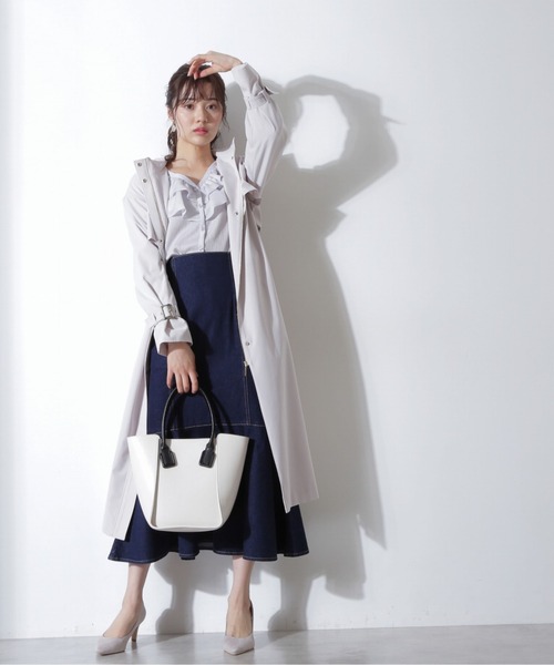 PROPORTION BODY DRESSING（プロポーションボディドレッシング）の「デコルテラッフルブラウス / 1212110201（シャツ/ブラウス・レディース・ピンク/オフホワイト/グレー・FREE）」の9枚目の写真