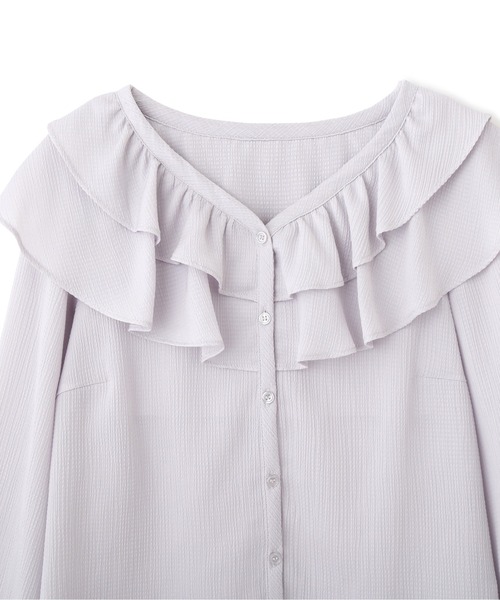 PROPORTION BODY DRESSING（プロポーションボディドレッシング）の「デコルテラッフルブラウス / 1212110201（シャツ/ブラウス・レディース・ピンク/オフホワイト/グレー・FREE）」の13枚目の写真