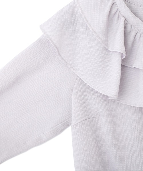 PROPORTION BODY DRESSING（プロポーションボディドレッシング）の「デコルテラッフルブラウス / 1212110201（シャツ/ブラウス・レディース・ピンク/オフホワイト/グレー・FREE）」の14枚目の写真