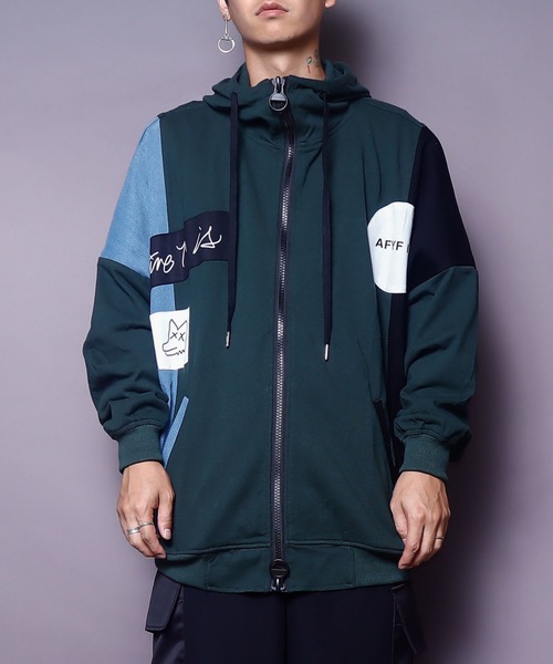 【AFYF】　ビックシルエットパーカー AFYF（エーエフワイエフ）の「AFYF VANDALISMBACK ZIP PARKA