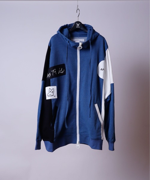 AFYF(エーエフワイエフ)の「AFYFDENIM MIX PARKA/ビッグシルエット デニムミックス パーカー(パーカー・メンズ・オフホワイト/ブラック/インディゴブルー/ダークグリーン/ホワイト系その他/ブラック系その他・FREE)」の11枚目の写真