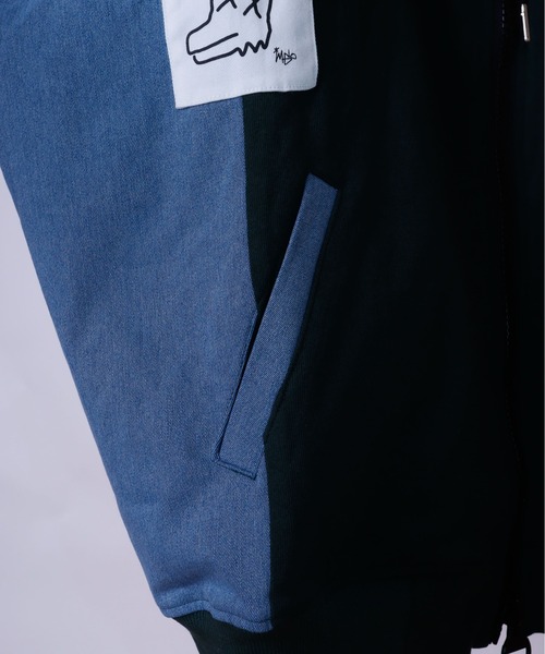 AFYF(エーエフワイエフ)の「AFYFDENIM MIX PARKA/ビッグシルエット デニムミックス パーカー(パーカー・メンズ・オフホワイト/ブラック/インディゴブルー/ダークグリーン/ホワイト系その他/ブラック系その他・FREE)」の22枚目の写真