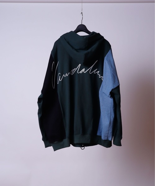 AFYF(エーエフワイエフ)の「AFYFDENIM MIX PARKA/ビッグシルエット デニムミックス パーカー(パーカー・メンズ・オフホワイト/ブラック/インディゴブルー/ダークグリーン/ホワイト系その他/ブラック系その他・FREE)」の7枚目の写真