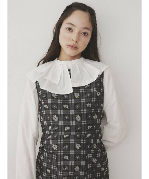 merry jenny（メリージェニー）の「ダブルアシメカラーブラウス（シャツ/ブラウス・レディース・オフホワイト/ブラック・FREE）」の5枚目の写真