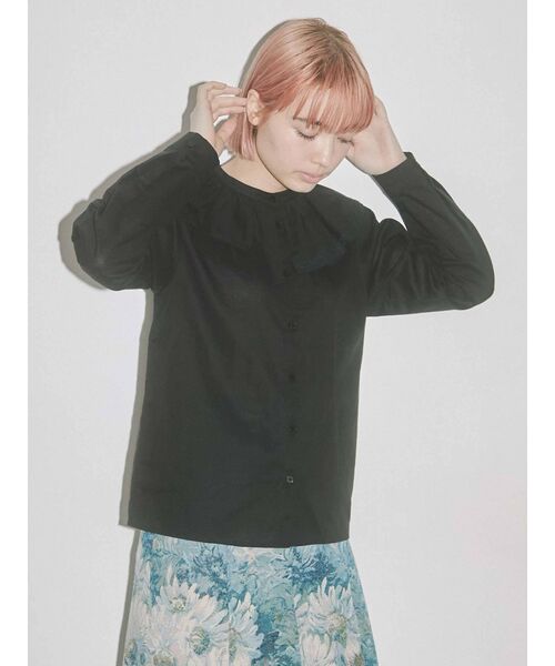 merry jenny（メリージェニー）の「ダブルアシメカラーブラウス（シャツ/ブラウス・レディース・オフホワイト/ブラック・FREE）」の11枚目の写真