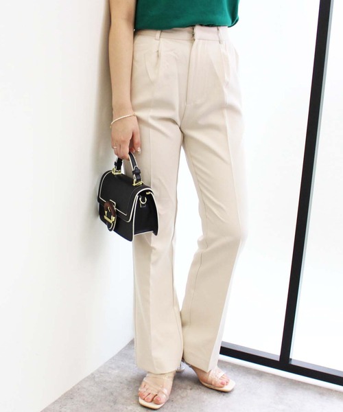 INGNI(イング)の「センタープレス/パンツ(セットアップ対応)(その他パンツ・レディース・ブラック/レッド/オレンジ/イエロー/グリーン/ベージュ/ブラウン系その他2/アイボリー・FREE)」の2枚目の写真