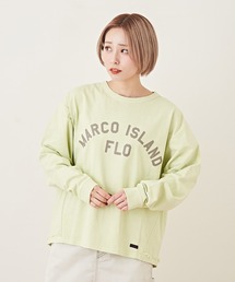 CUBE SUGAR（キューブシュガー）の「カットソーピグメントクルーネックロゴプリントロンT（Tシャツ/カットソー）」