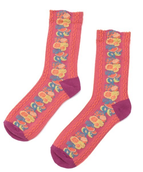 チチカカ（チチカカ）の「フロートフルーツソックス 23-25cm（ソックス/靴下・レディース・ピンク/ダークグリーン/ブラック・FREE）」の8枚目の写真