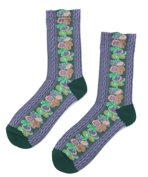 チチカカ（チチカカ）の「フロートフルーツソックス 23-25cm（ソックス/靴下・レディース・ピンク/ダークグリーン/ブラック・FREE）」の9枚目の写真