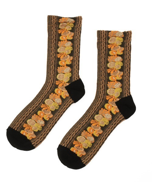 チチカカ（チチカカ）の「フロートフルーツソックス 23-25cm（ソックス/靴下・レディース・ピンク/ダークグリーン/ブラック・FREE）」の10枚目の写真