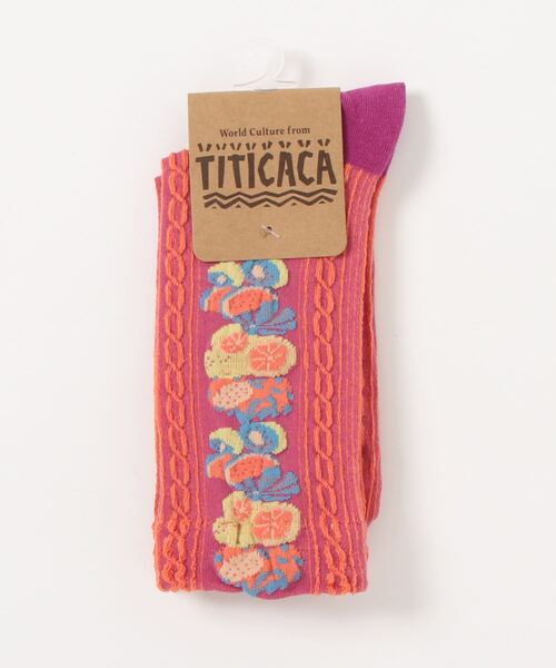 チチカカ（チチカカ）の「フロートフルーツソックス 23-25cm（ソックス/靴下・レディース・ピンク/ダークグリーン/ブラック・FREE）」の4枚目の写真