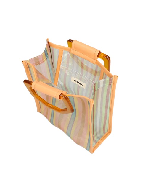 ORiental TRaffic(オリエンタルトラフィック)の「ストライプ チュール スクエア バッグ /BA-200(ハンドバッグ・レディース・オレンジ/グリーン・フリ-)」の12枚目の写真