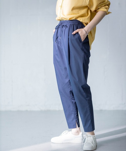 LE SOUK HOLIDAY（ルスークホリデー）の「タックテーパードパンツ（チノパンツ・レディース・ベージュ/グリーン/ブラック/ブラウン/ネイビー・M/S/L）」の5枚目の写真