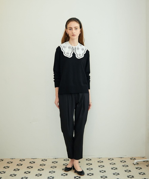 LE SOUK HOLIDAY（ルスークホリデー）の「タックテーパードパンツ（チノパンツ・レディース・ベージュ/グリーン/ブラック/ブラウン/ネイビー・M/S/L）」の21枚目の写真