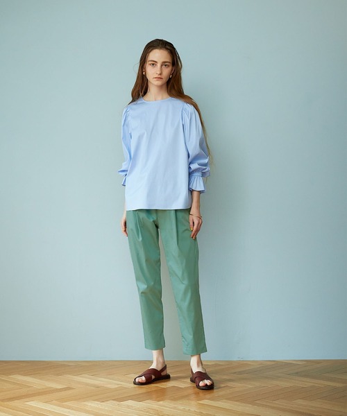 LE SOUK HOLIDAY（ルスークホリデー）の「タックテーパードパンツ（チノパンツ・レディース・ベージュ/グリーン/ブラック/ブラウン/ネイビー・M/S/L）」の17枚目の写真