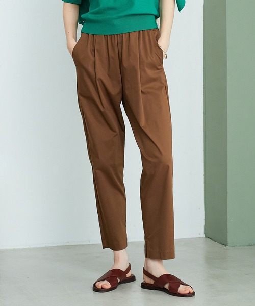 LE SOUK HOLIDAY（ルスークホリデー）の「タックテーパードパンツ（チノパンツ・レディース・ベージュ/グリーン/ブラック/ブラウン/ネイビー・M/S/L）」の7枚目の写真