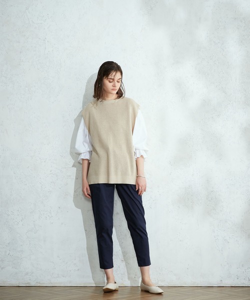 LE SOUK HOLIDAY（ルスークホリデー）の「タックテーパードパンツ（チノパンツ・レディース・ベージュ/グリーン/ブラック/ブラウン/ネイビー・M/S/L）」の15枚目の写真