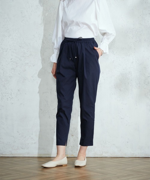 LE SOUK HOLIDAY（ルスークホリデー）の「タックテーパードパンツ（チノパンツ・レディース・ベージュ/グリーン/ブラック/ブラウン/ネイビー・M/S/L）」の14枚目の写真