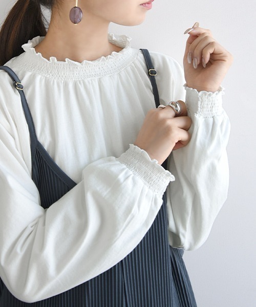 and it_（アンドイット）の「エミュラル emural コットンシャーリングカットソー（Tシャツ/カットソー・レディース・ブラック/ホワイト・M-L）」の10枚目の写真