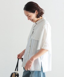 NOMBRE IMPAIR | インドネシア刺繍　5分袖ブラウス(シャツ/ブラウス)