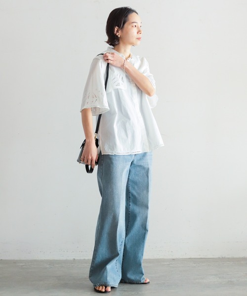 NOMBRE IMPAIR（ノンブルアンペール）の「インドネシア刺繍　5分袖ブラウス（シャツ/ブラウス・レディース・ホワイト/ブラック/パープル・FREE）」の21枚目の写真