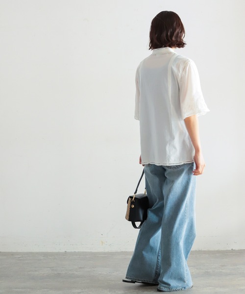 NOMBRE IMPAIR（ノンブルアンペール）の「インドネシア刺繍　5分袖ブラウス（シャツ/ブラウス・レディース・ホワイト/ブラック/パープル・FREE）」の5枚目の写真