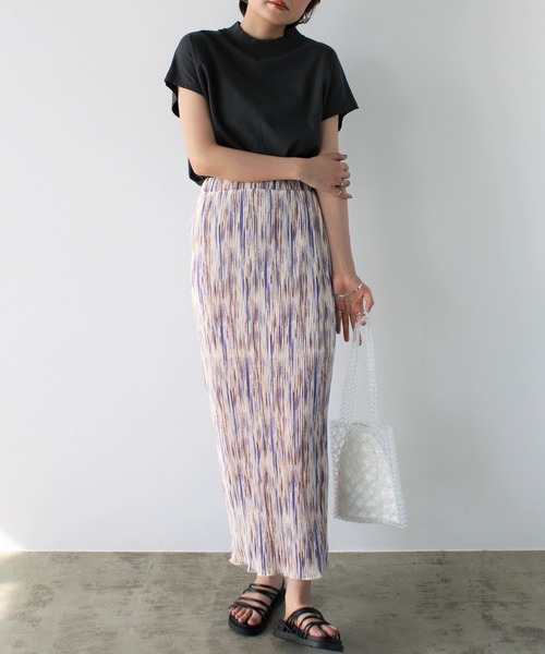 GeeRA(ジーラ)の「ミニプリーツプリントタイトロングスカート(スカート・レディース・オレンジ/グリーン・MEDIUM)」の9枚目の写真