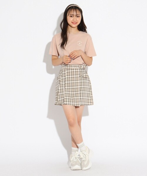 PINK-latte（ピンクラテ）の「◆【ニコラ掲載商品】共地ダブルバックルスカート（スカート・キッズ・ライトグリーン系1/ブルー系3/グレー系1/ベージュ系その他4・15 /14/16）」の15枚目の写真