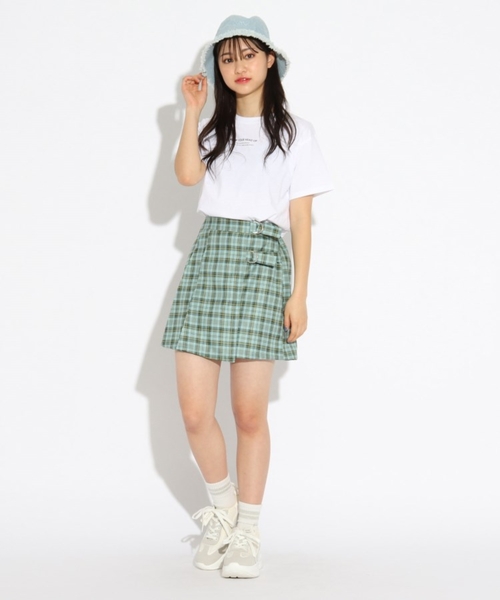 PINK-latte（ピンクラテ）の「◆【ニコラ掲載商品】共地ダブルバックルスカート（スカート・キッズ・ライトグリーン系1/ブルー系3/グレー系1/ベージュ系その他4・15 /14/16）」の20枚目の写真