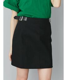サイドベルトツイルミニスカート