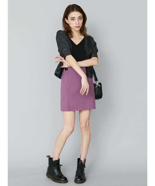 EVRIS（エヴリス）の「サイドベルトツイルミニスカート（スカート・レディース・ブラック/パープル/その他1・SMALL/MEDIUM）」の11枚目の写真